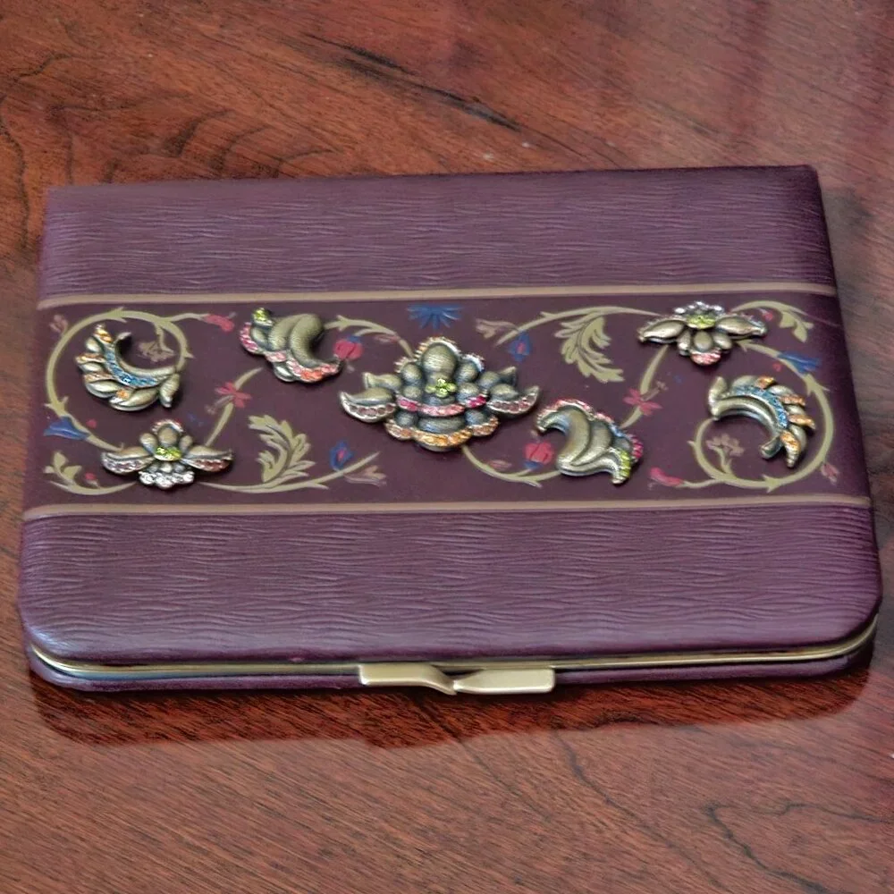 JAY STRONGWATER FLORAL SCROLL LEATHER CRYSTAL ENAMEL PHOTO PICTURE ALBUM BOOK
